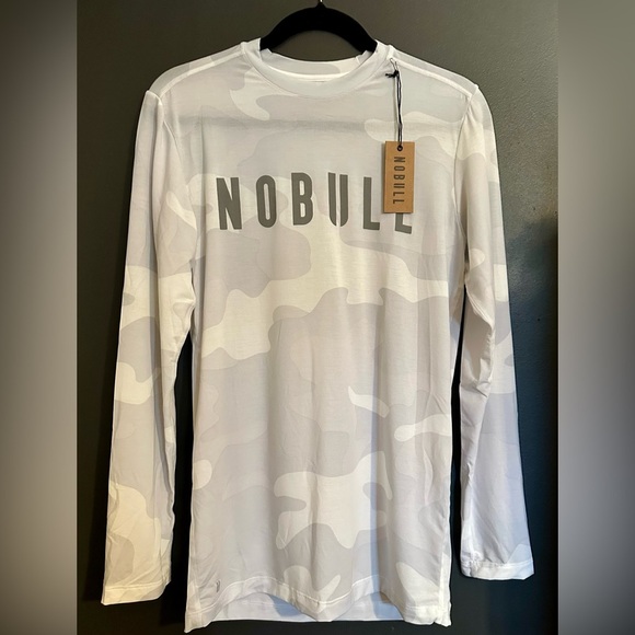 NWT NOBULL Men's Long Sleeve Tee - Small - White Camo - Picture 4 of 6